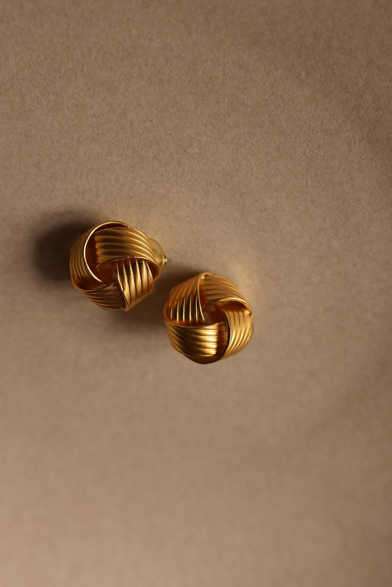 Gold-Filled Knot Pierced Earrings|Vintage Baazaar 