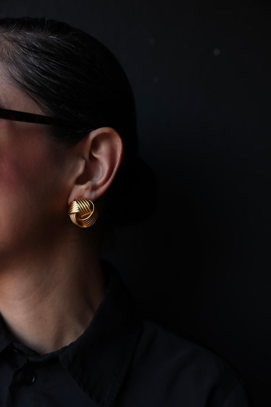 Gold-Filled Knot Pierced Earrings|Vintage Baazaar 