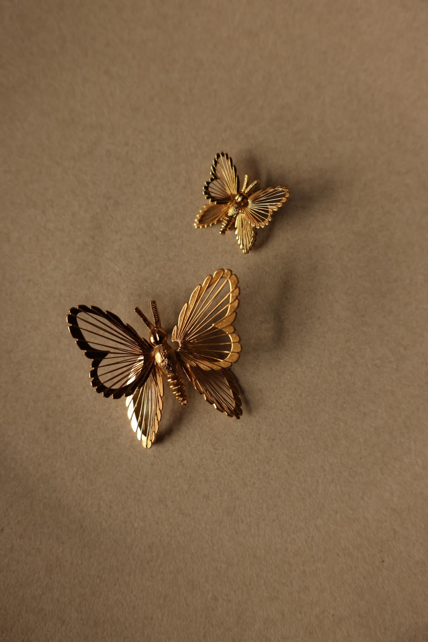 MONET Butterfly Brooch Set - Gold-Toned Filigree|Vintage Baazaar 