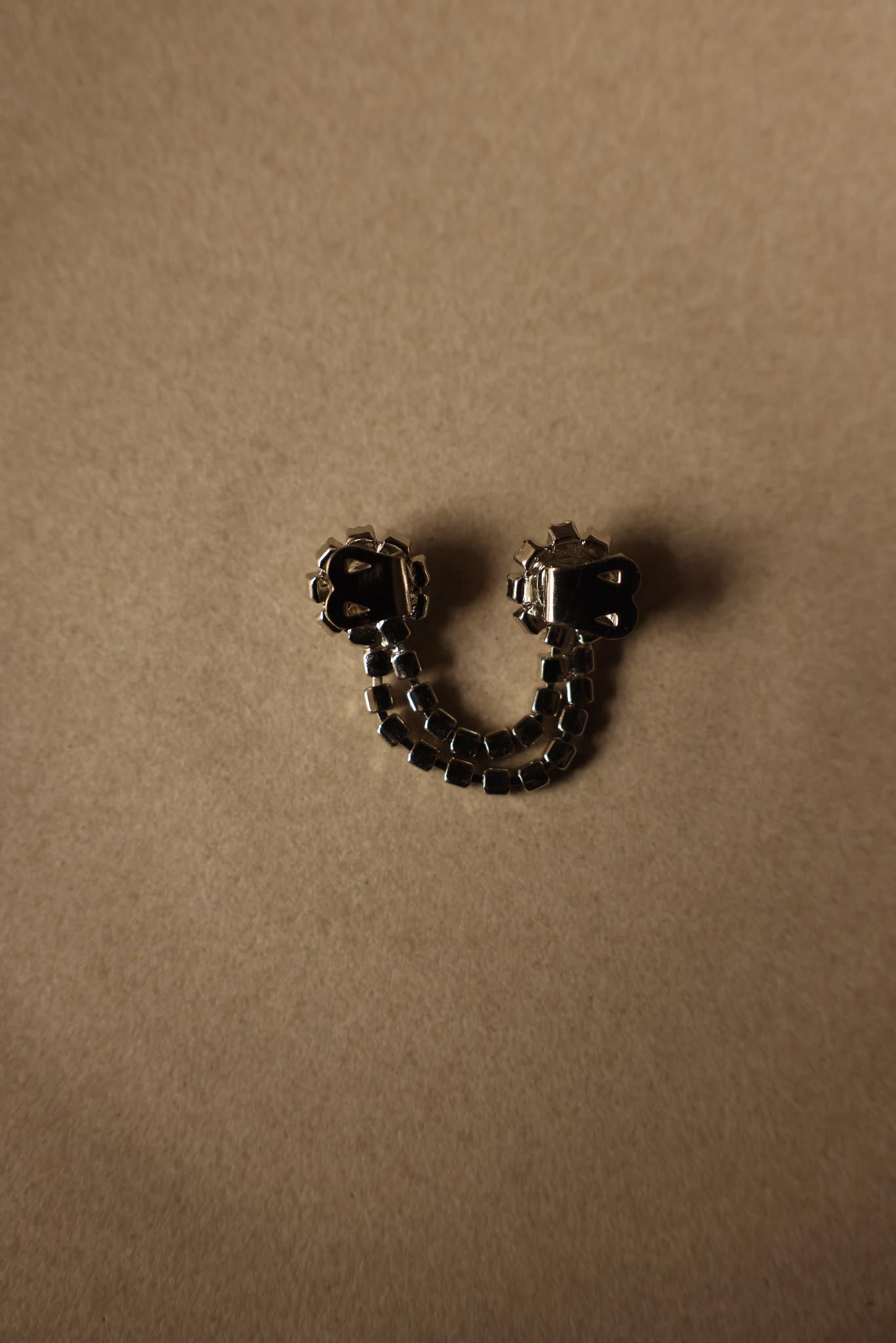 Rhinestone Double Chain Dress Clip|Vintage Baazaar 
