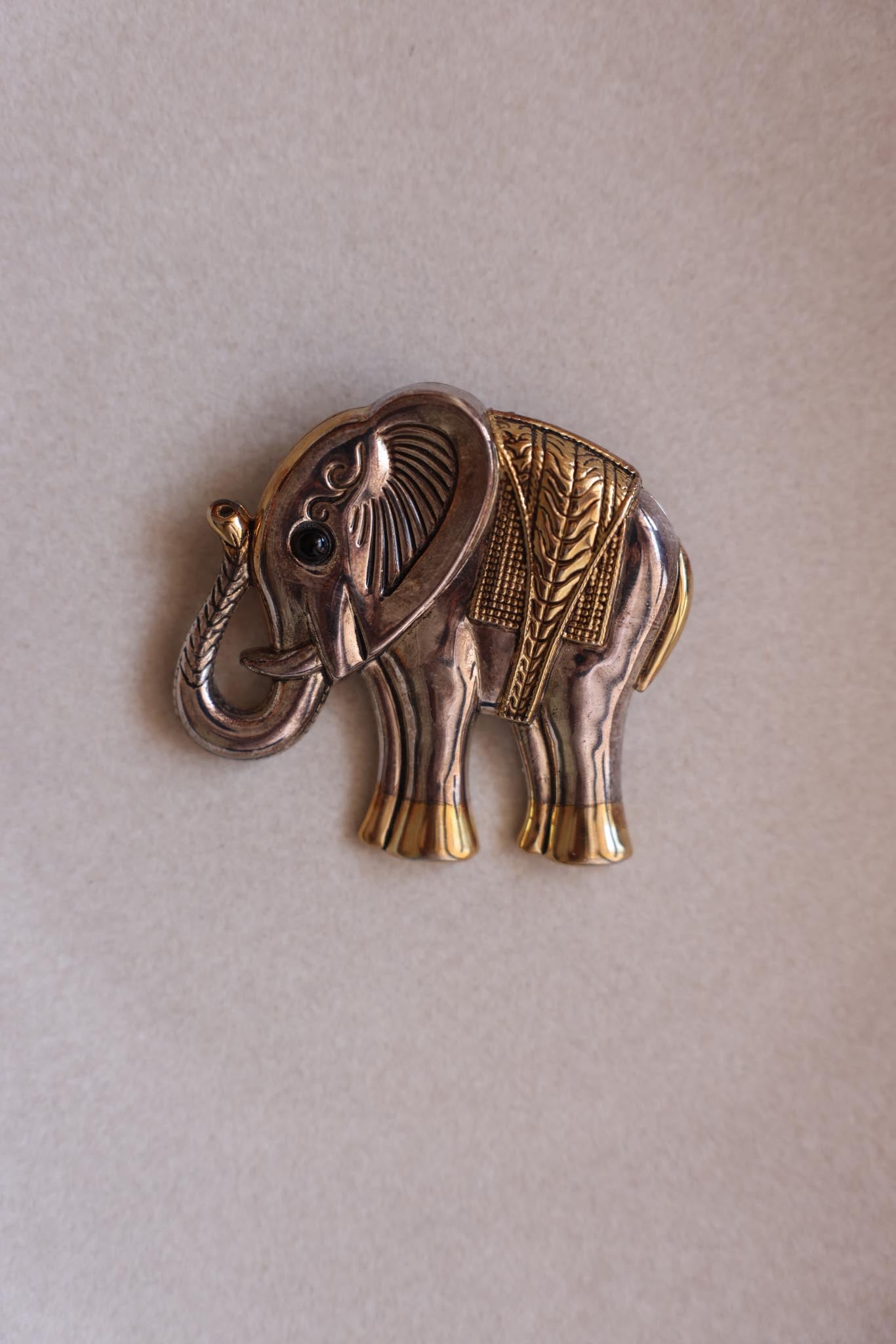 Two-Tone Elephant Brooch|Vintage Baazaar 