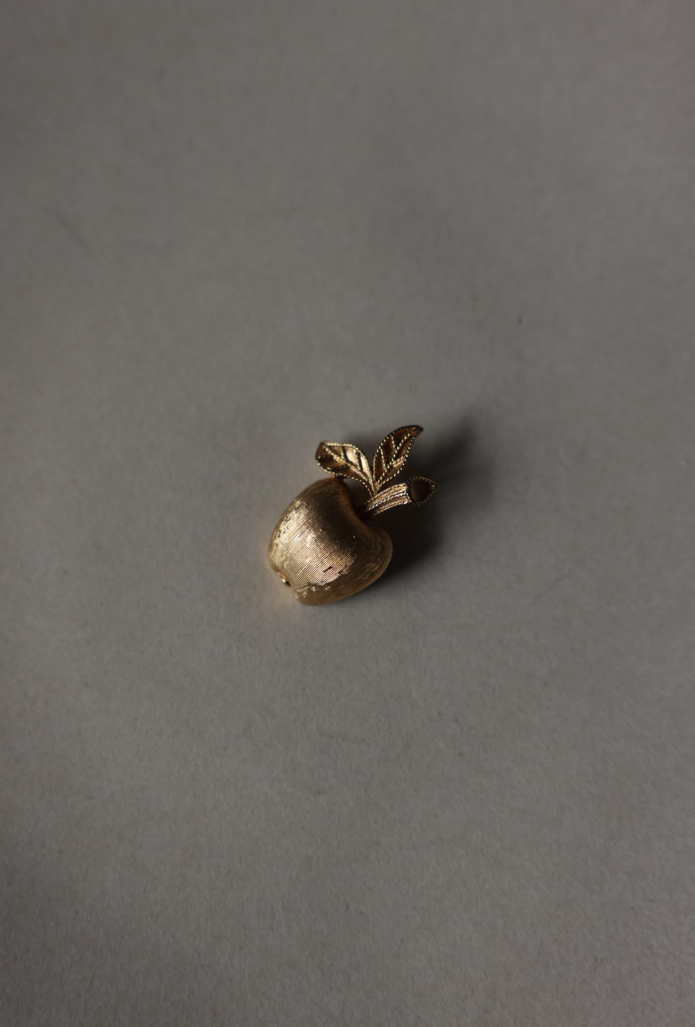 Gold Tone Apple Brooch