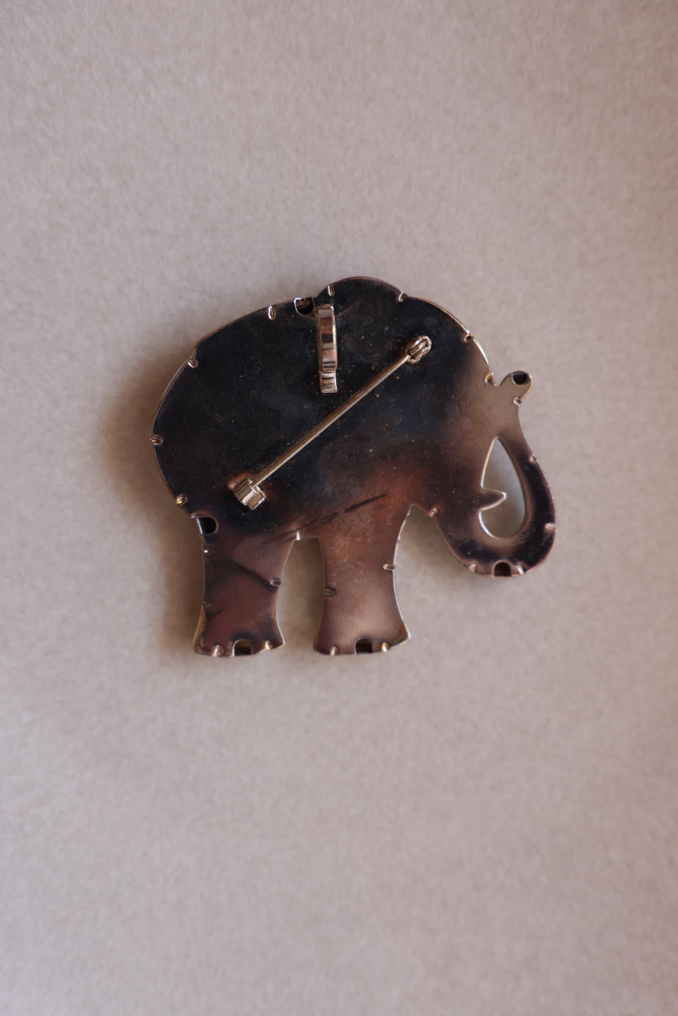 Two-Tone Elephant Brooch|Vintage Baazaar 