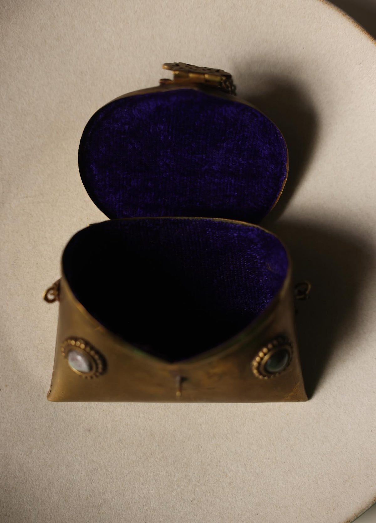 1920s Art Deco Brass Pillow Purse -