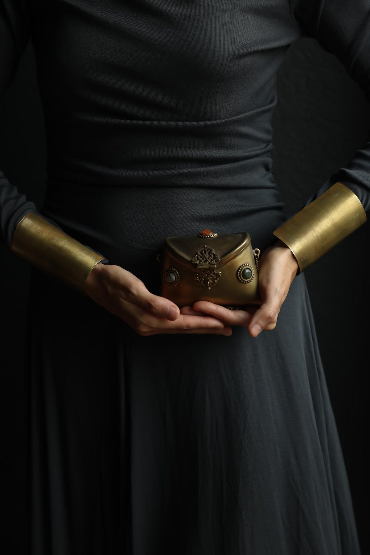 1920s Art Deco Brass Pillow Purse -