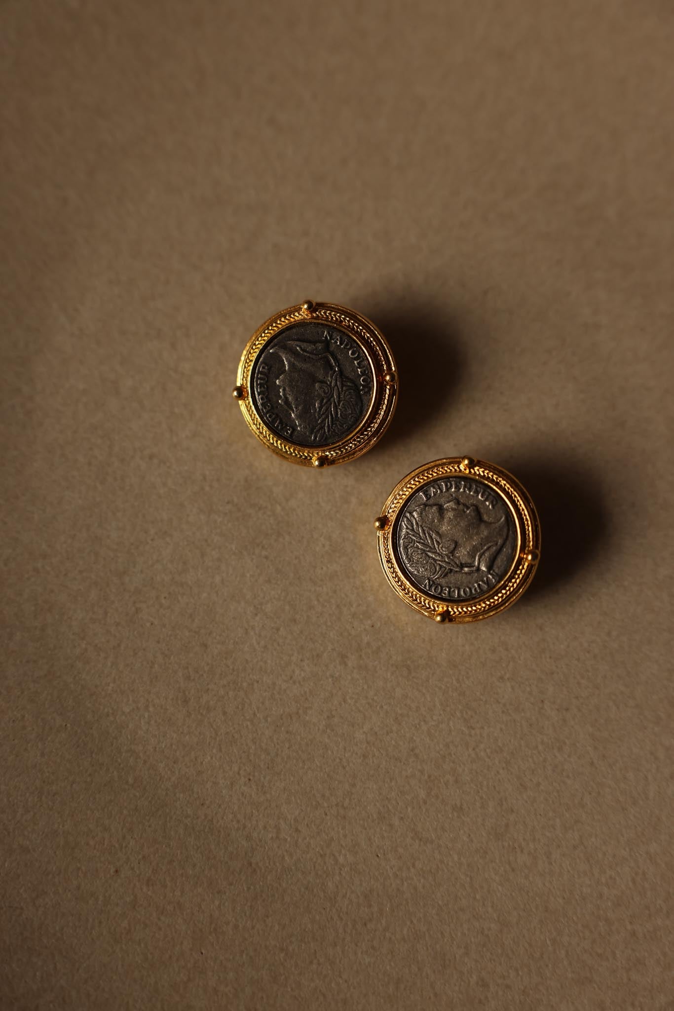 Carolee Napoleon Coin Clip-On Earrings&nbsp;|Vintage Baazaar 