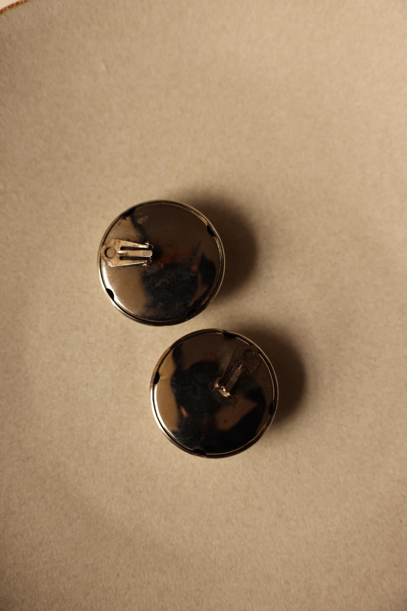 Silver-Tone Domed Clip-On Earrings (1980s)|Vintage Baazaar 