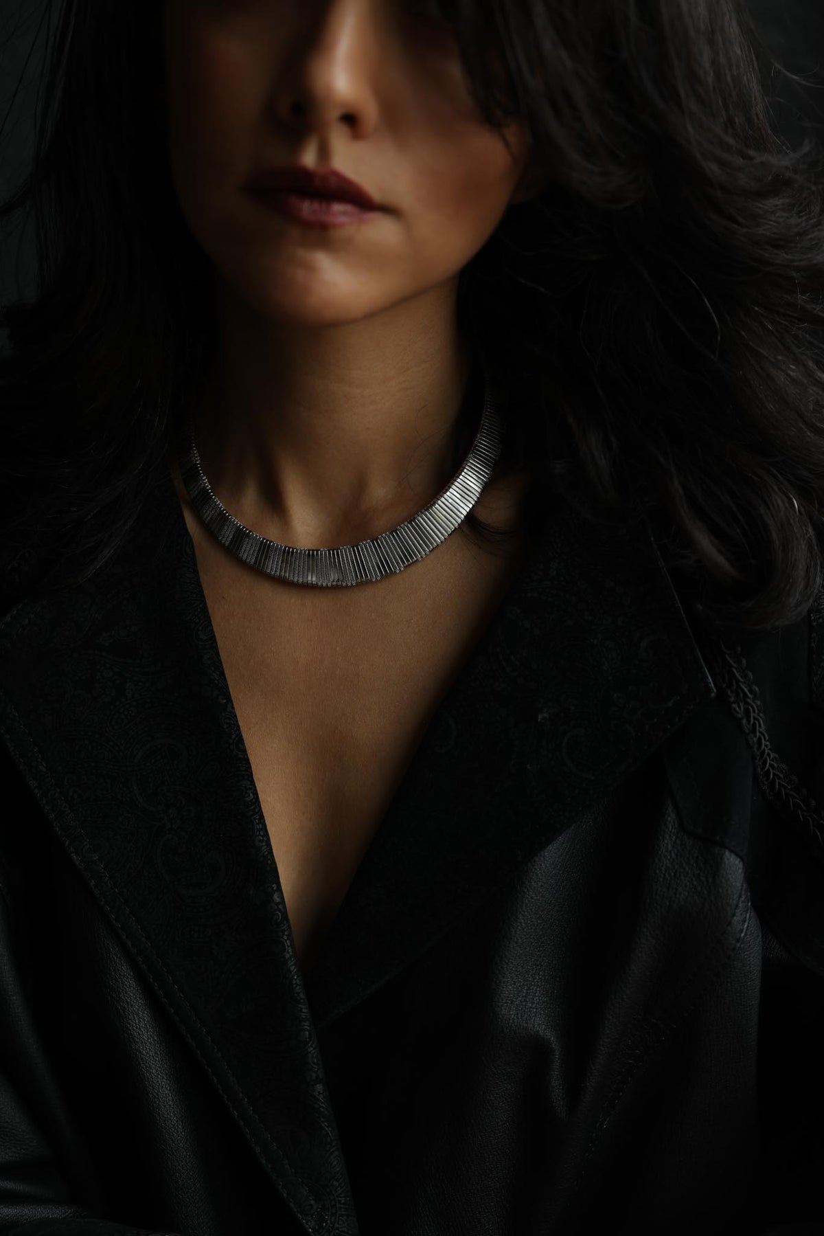Silver Tone Omega Chain Necklace