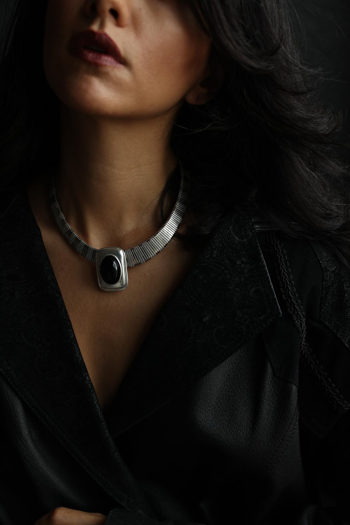 Silver Tone Omega Chain Necklace