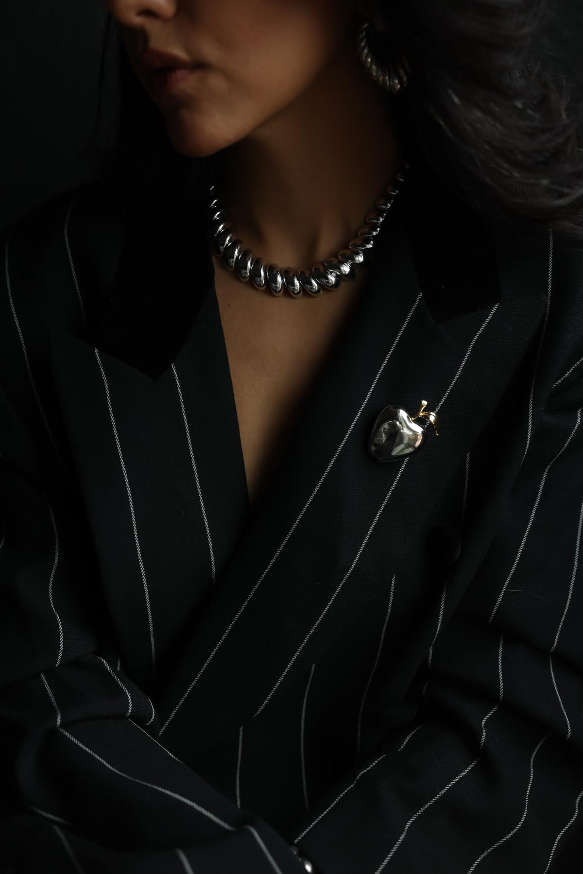 Silver & Gold Tone Apple Brooch