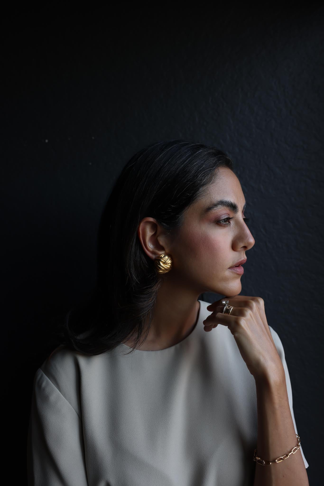 Matte Gold Runway Diva Earrings|Vintage Baazaar 