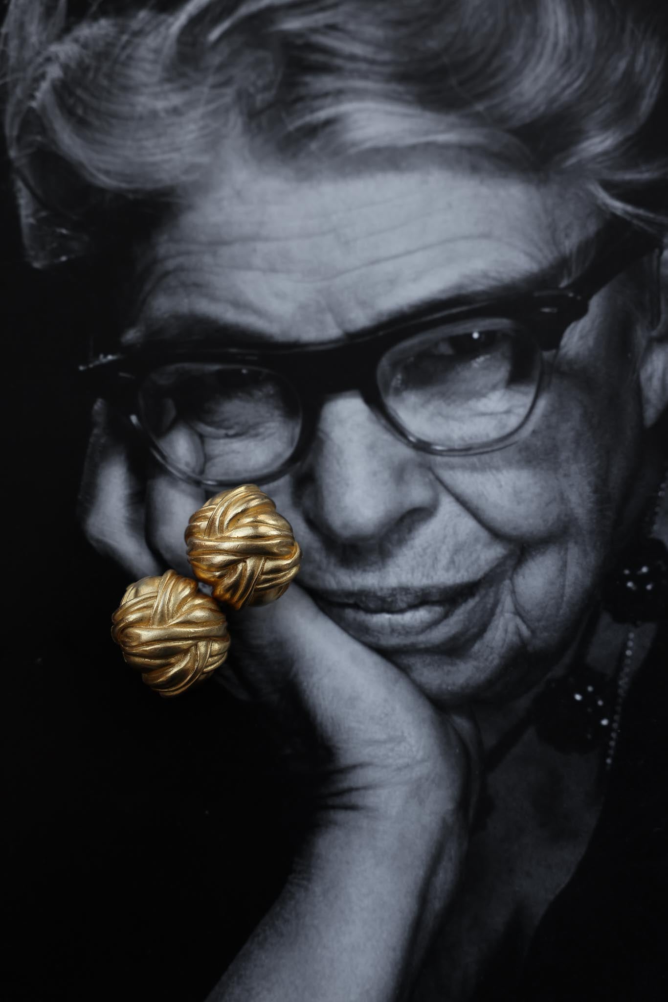 Matte Gold Runway Diva Earrings|Vintage Baazaar 