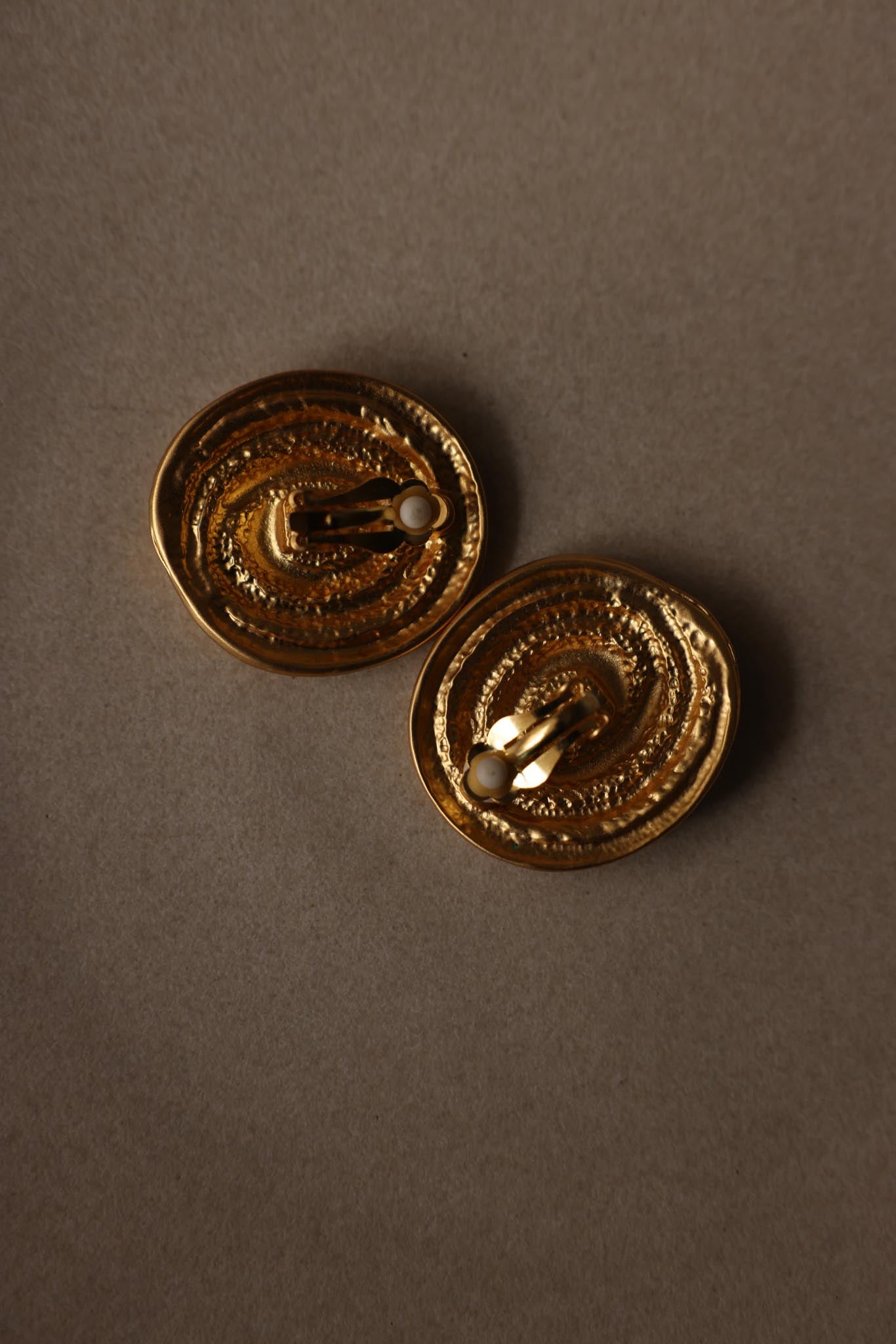 Matte Gold Spiral Clip-On Earrings