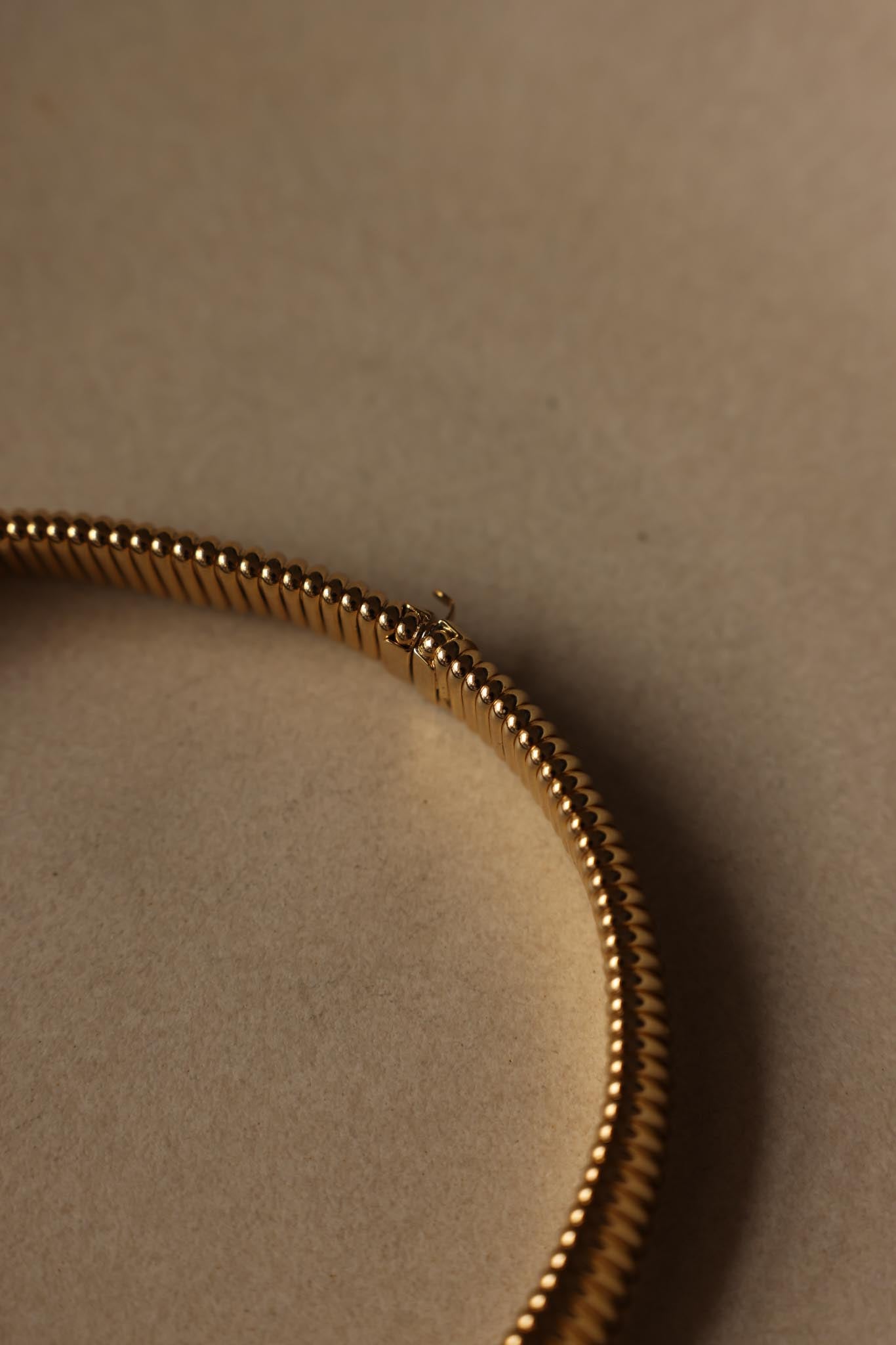 Gold-Tone Omega Chain Necklace|Vintage Baazaar 