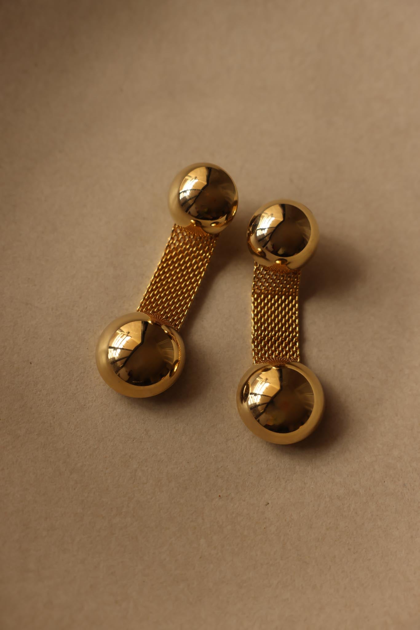 Gold-Tone Mesh Bar Clip-On Earrings
