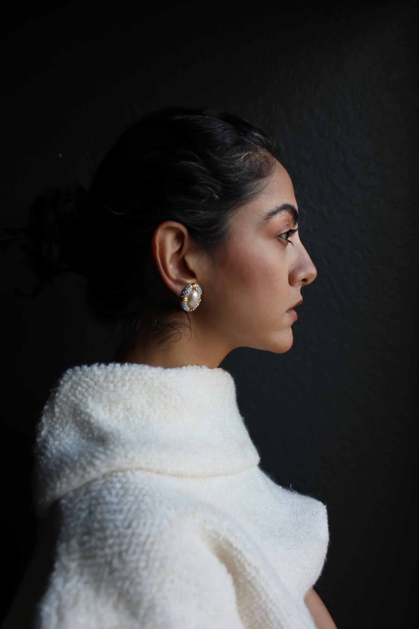 Pearl Elegance  Earrings|Vintage Baazaar 