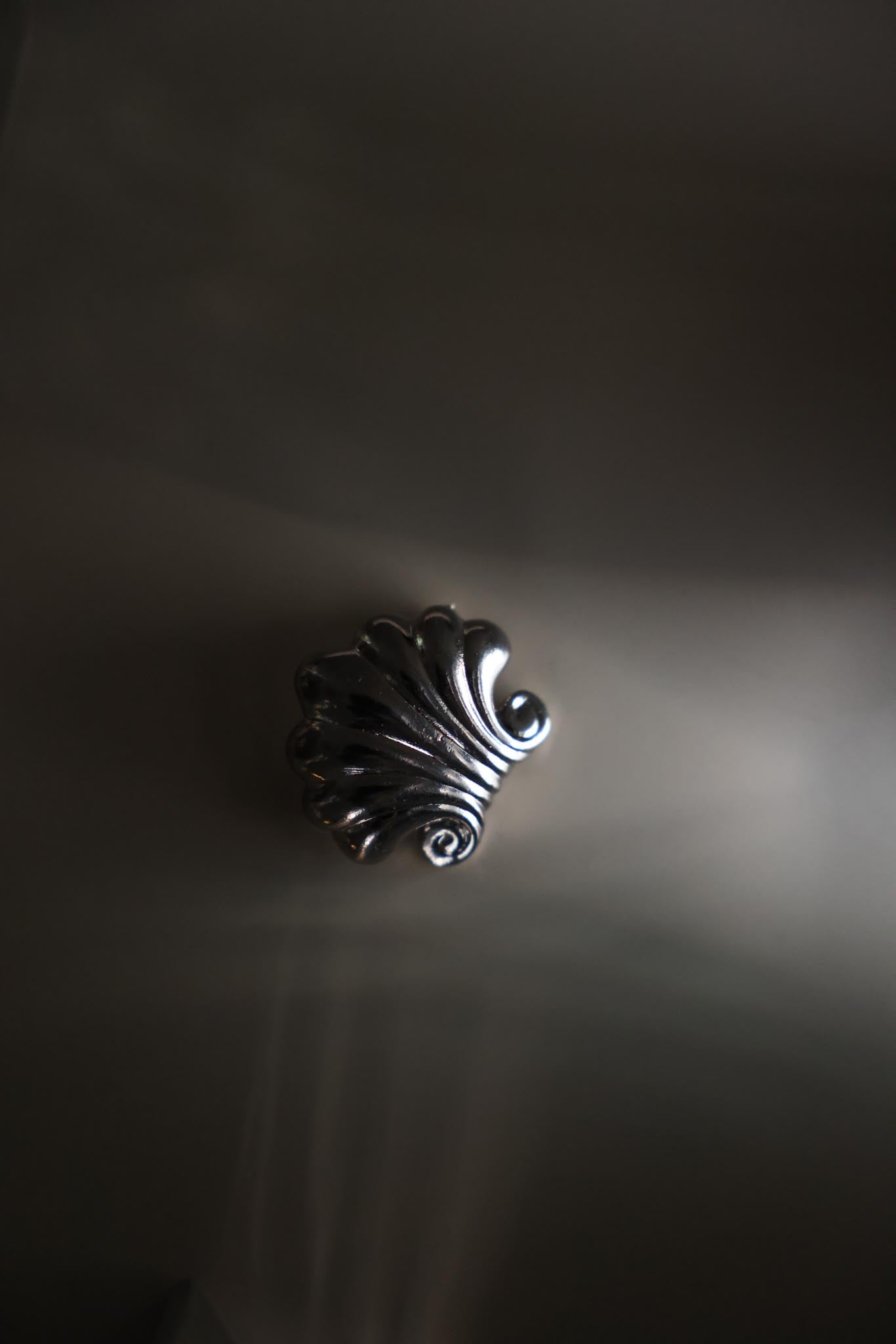 Silver-Tone Shell Brooch