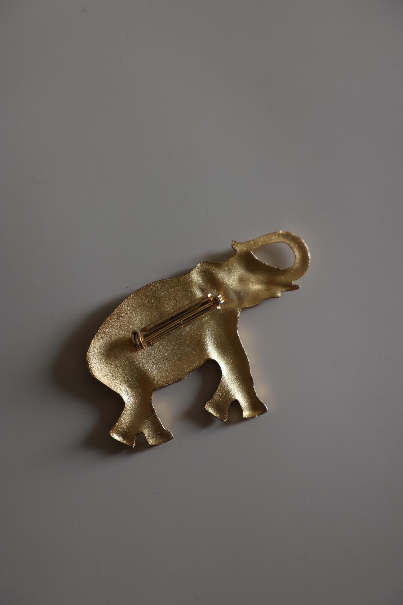 Gold-Tone Elephant Brooch