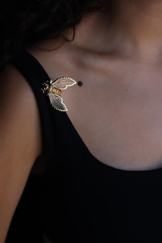 Monet Gold-Tone Bee Brooch|Vintage Baazaar 