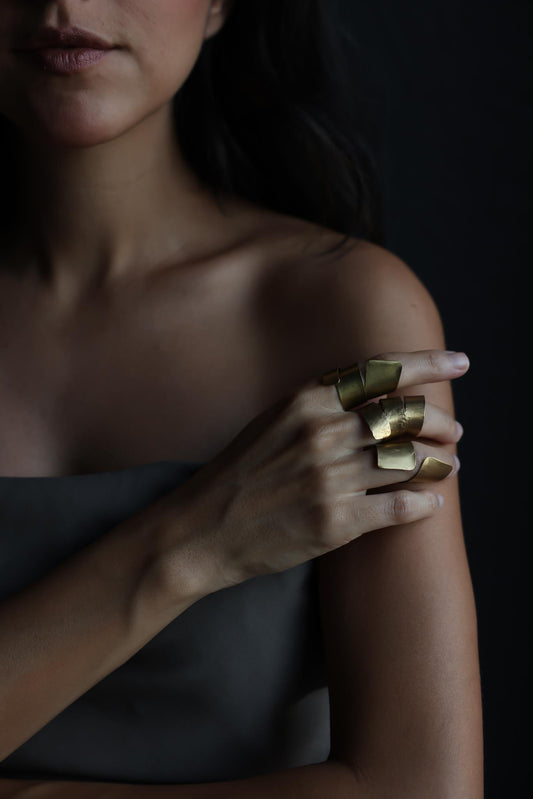 Brass Adjustable Rings – Set of 3 (Non-Vintage)