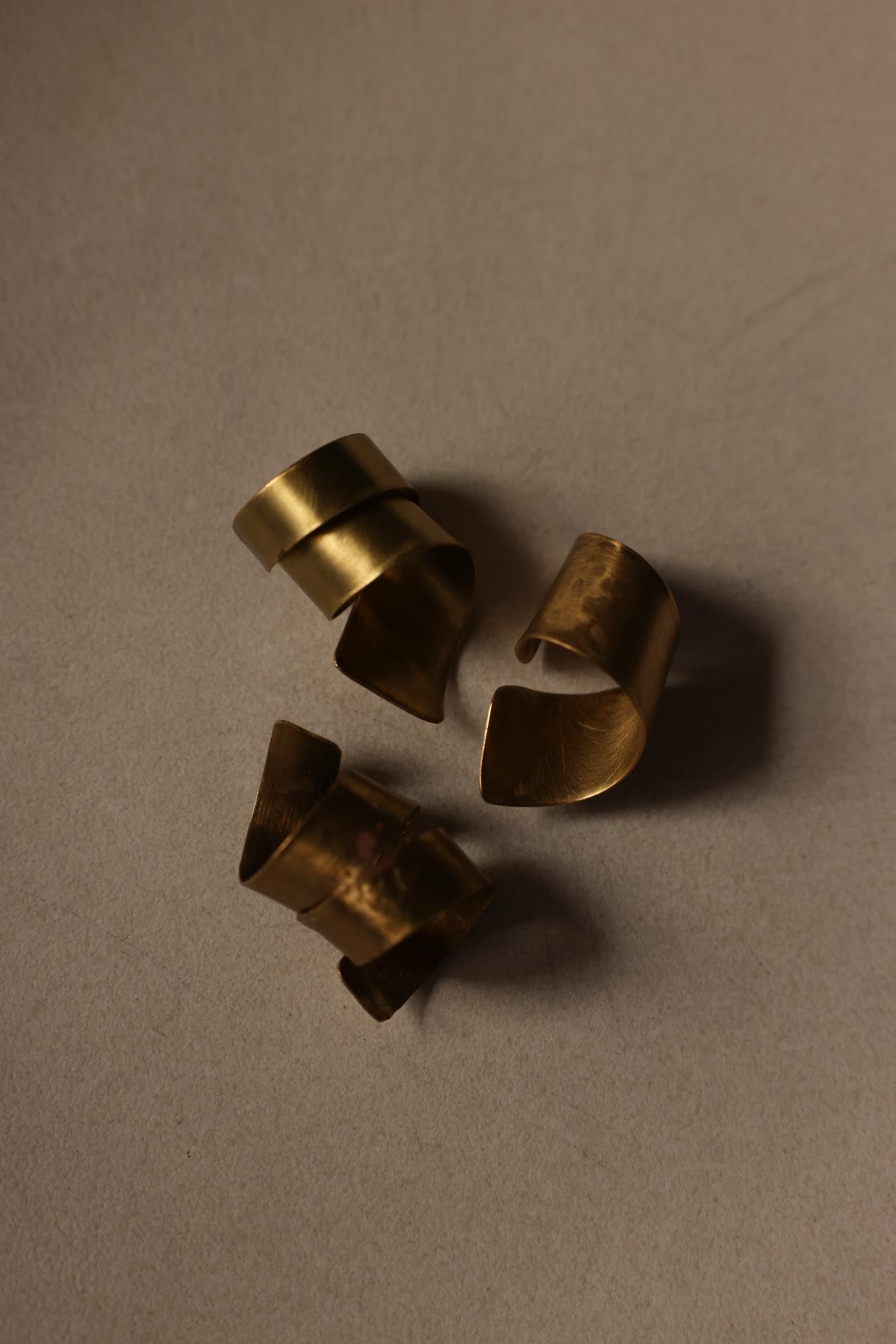 Brass Adjustable Rings – Set of 3 (Non-Vintage)