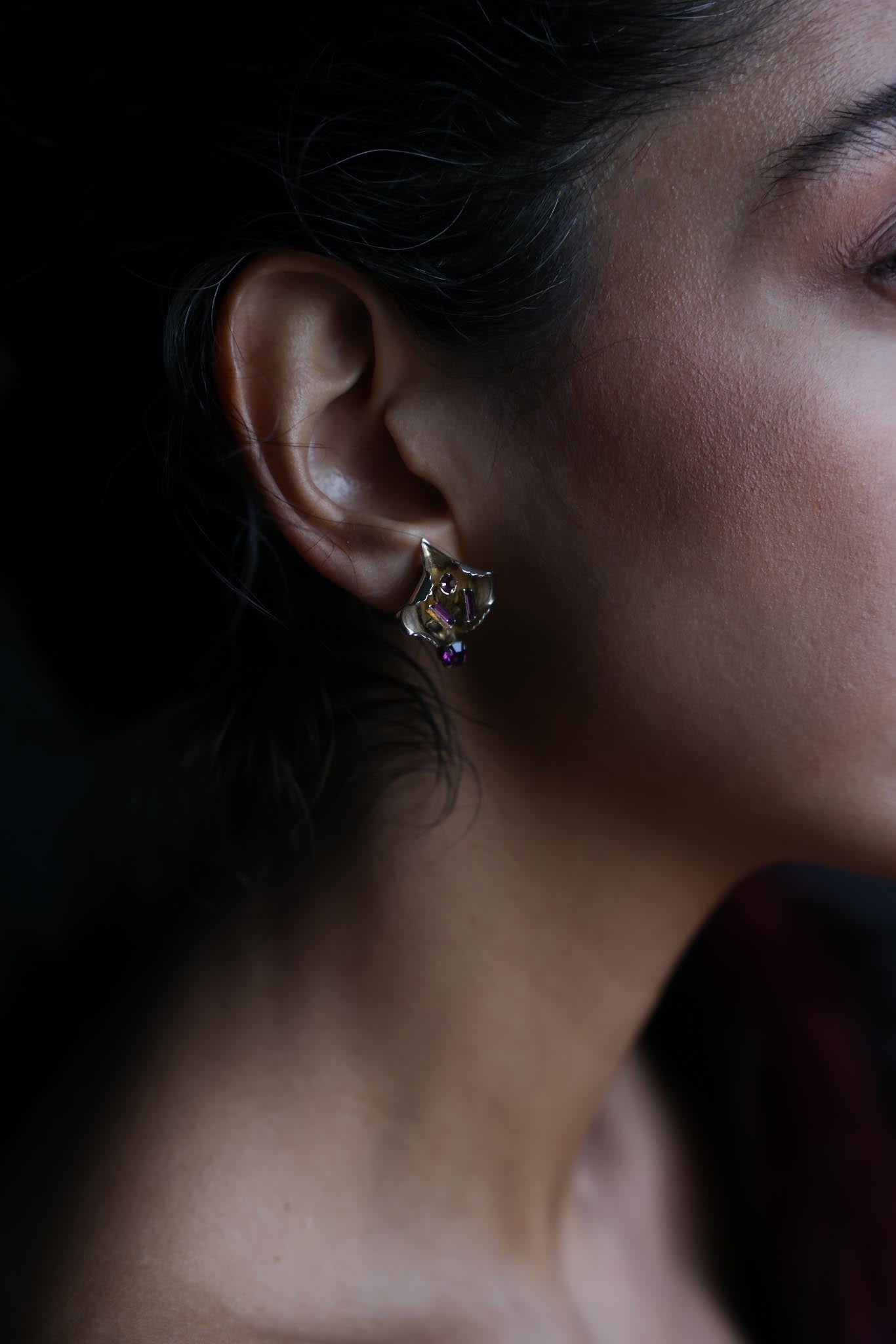 Glow Amethyst Earrings|Vintage Baazaar 
