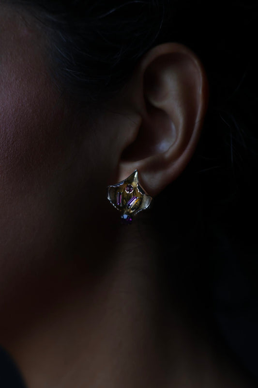 Glow Amethyst Earrings|Vintage Baazaar 