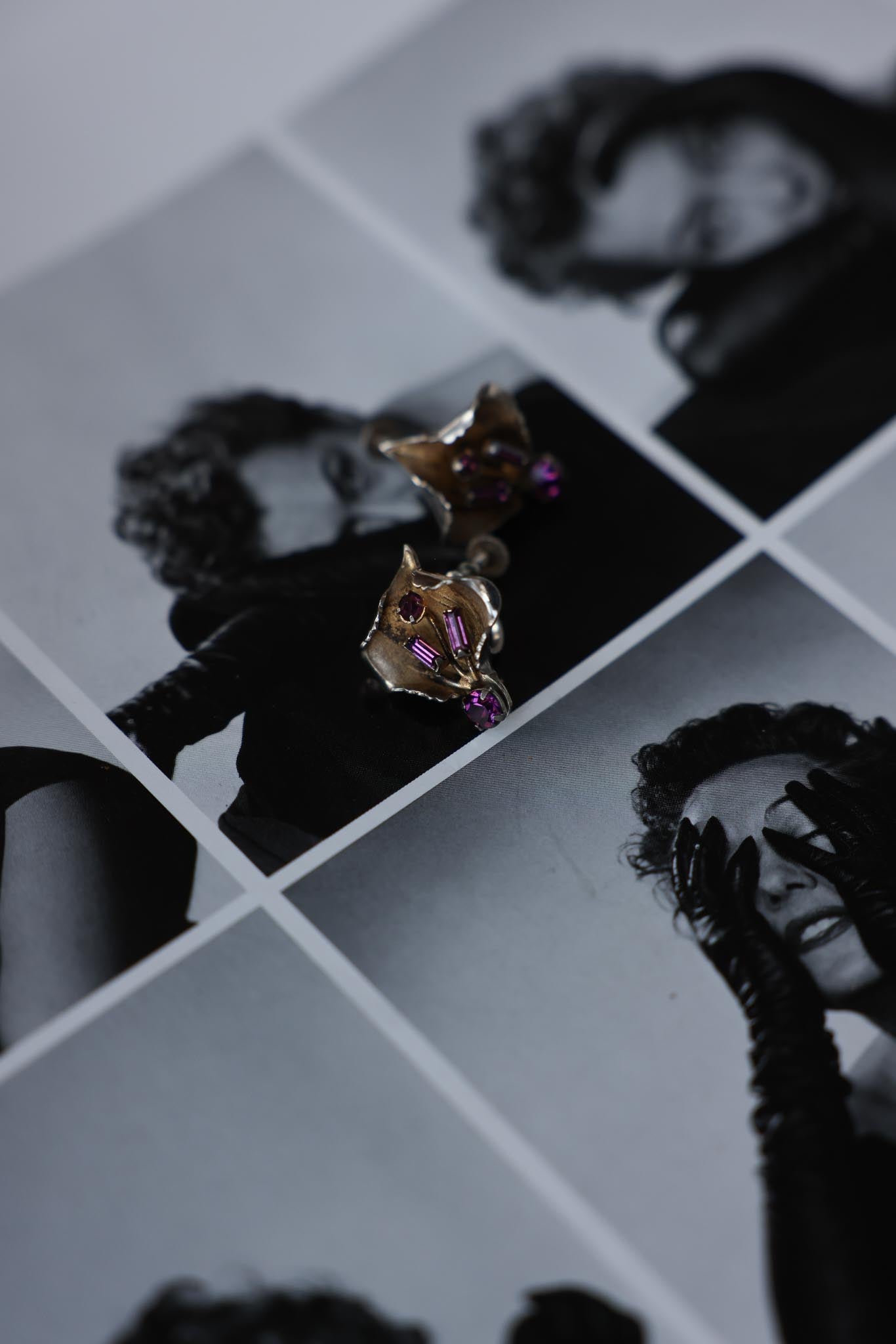 Glow Amethyst Earrings|Vintage Baazaar 