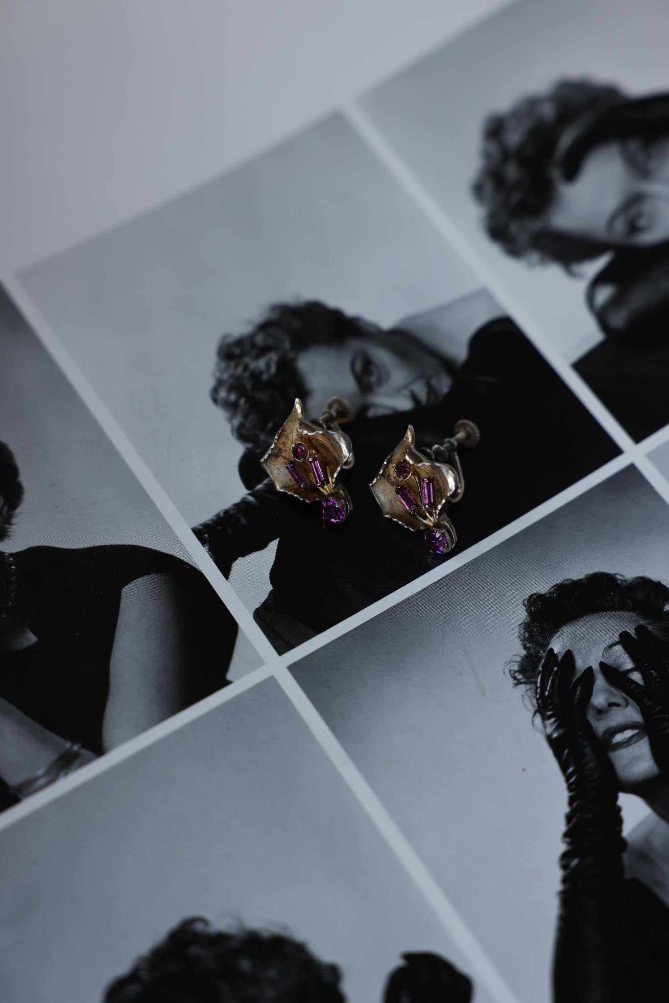 Glow Amethyst Earrings|Vintage Baazaar 