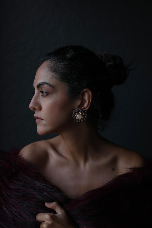 Rose Quartz Radiance Earrings|Vintage Baazaar 