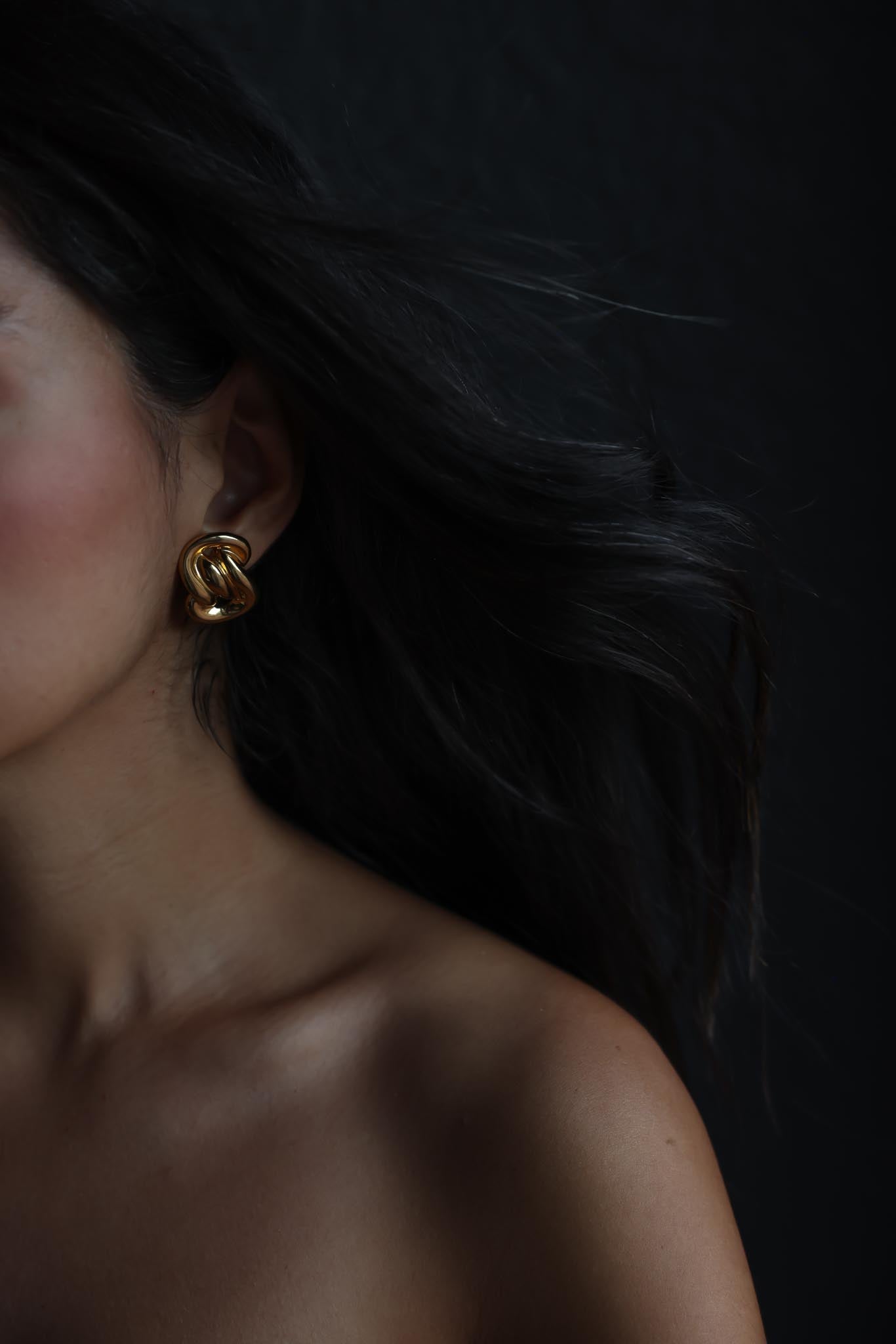 Gold-Tone Knot Clip-On Earrings