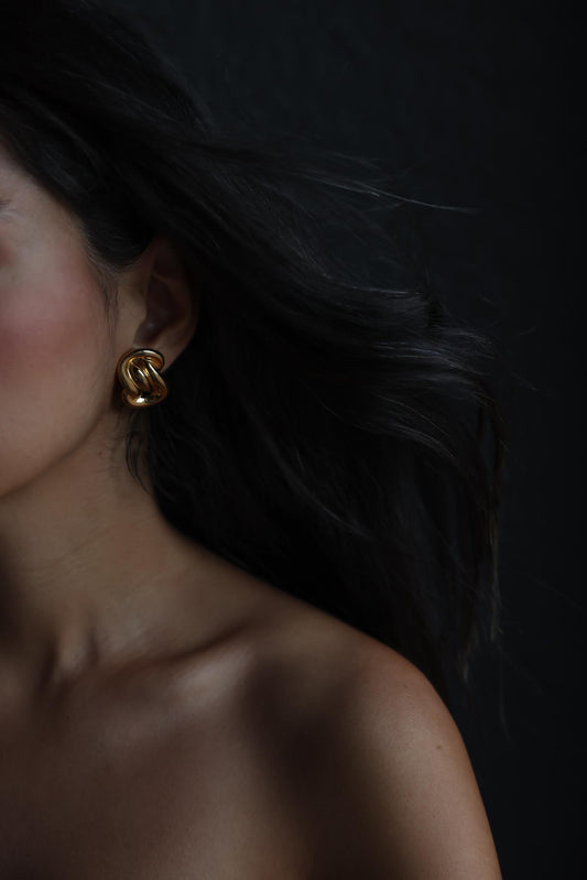 Gold-Tone Knot Clip-On Earrings