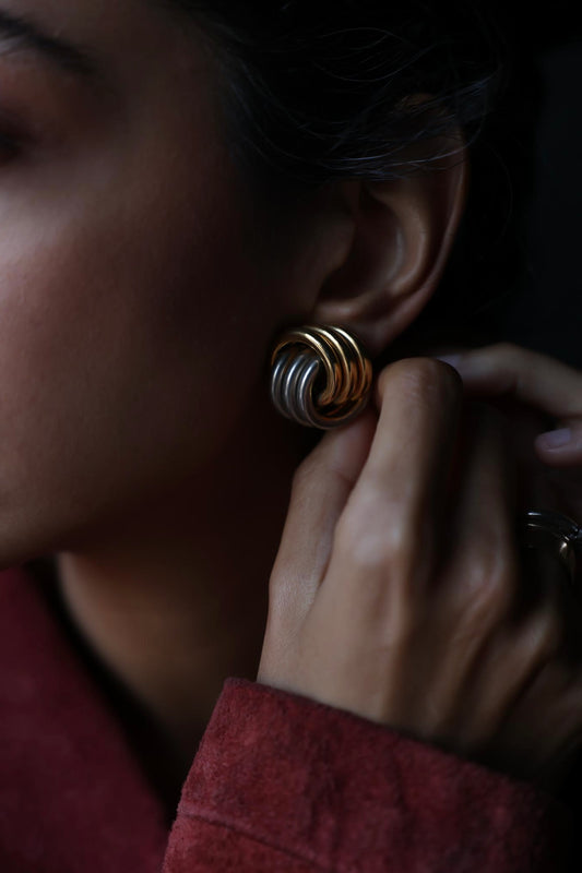 Twilight Two-Tone Earrings|Vintage Baazaar 