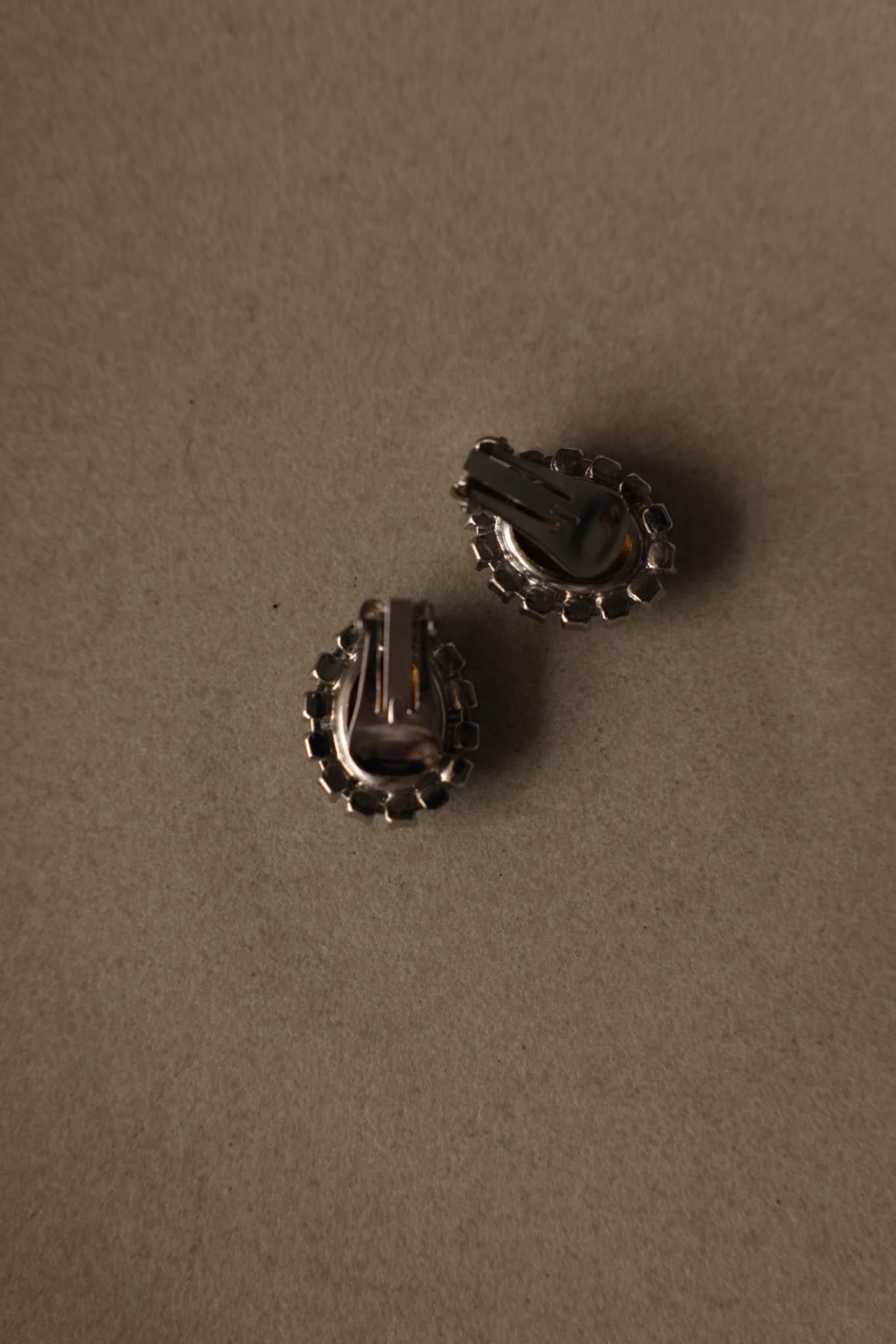 Blue Glass Rhinestone Clip-On Earrings