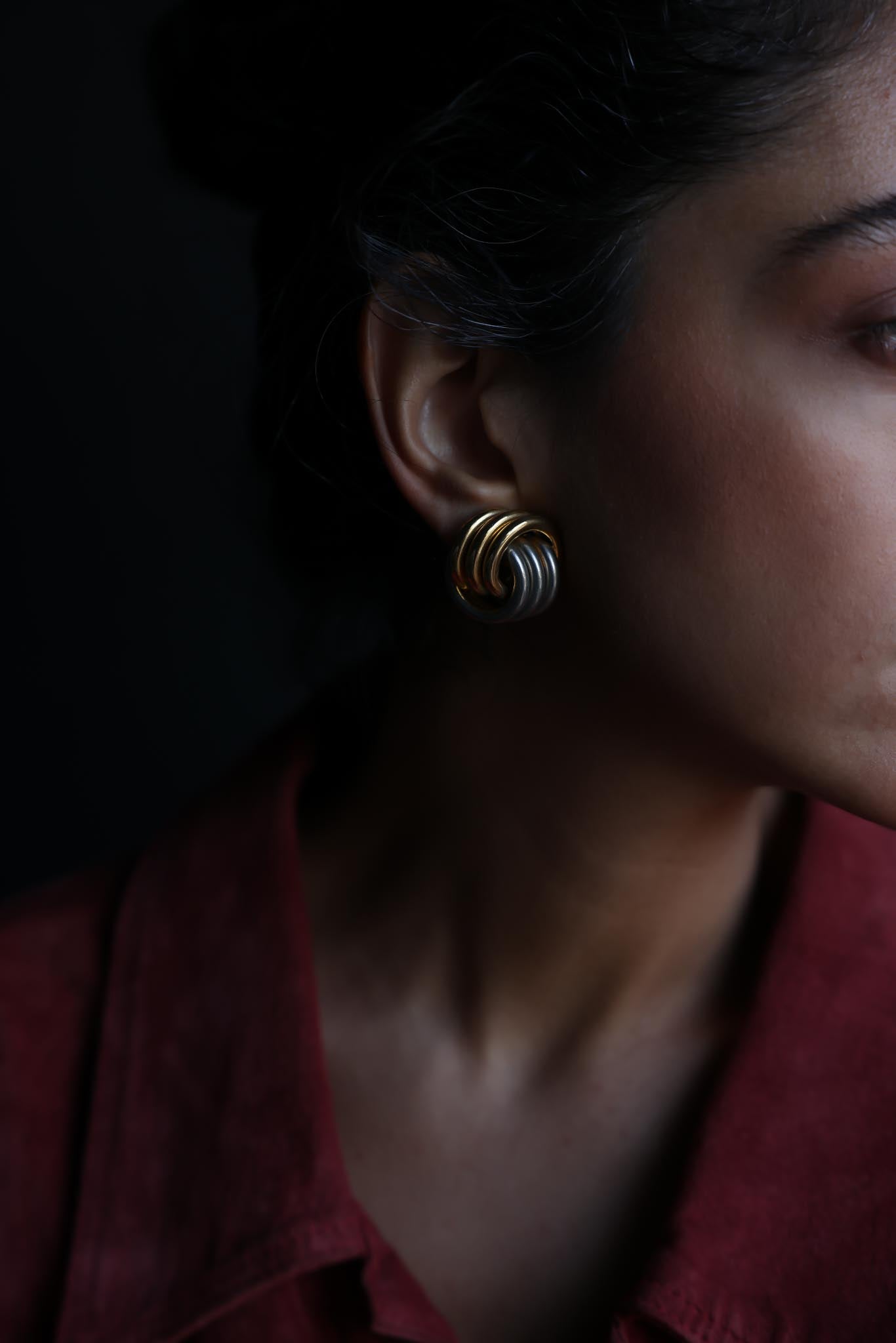 Twilight Two-Tone Earrings|Vintage Baazaar 