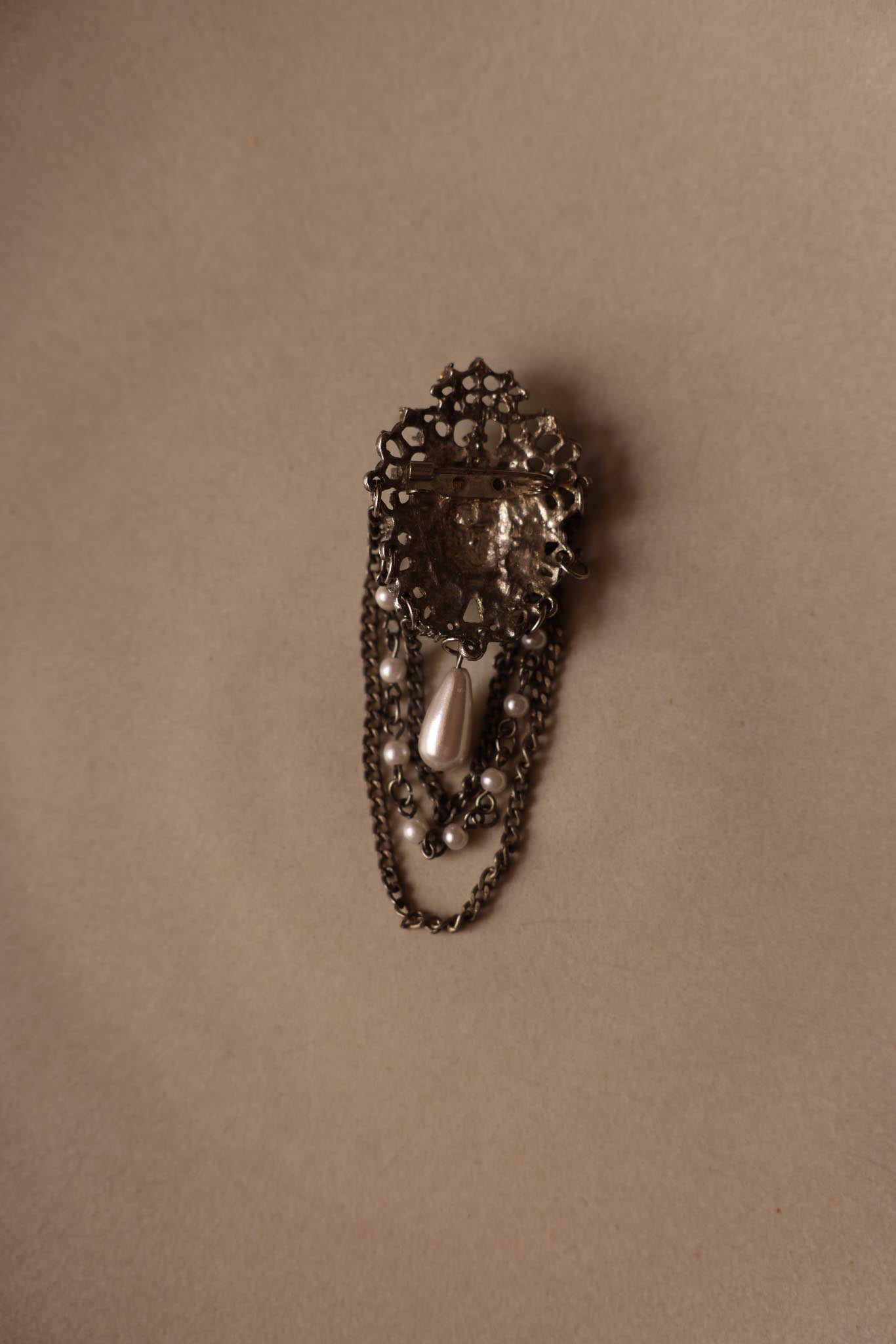 Antique Ornate Pearl Chain Brooch - Early 1900s|Vintage Baazaar 