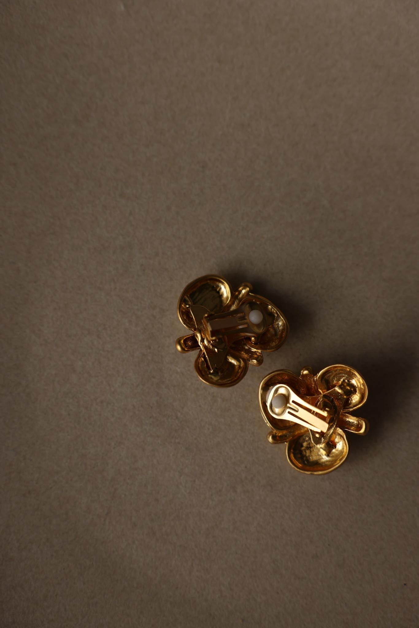 Chunky Matte Gold Sculptural Clip-On Earrings