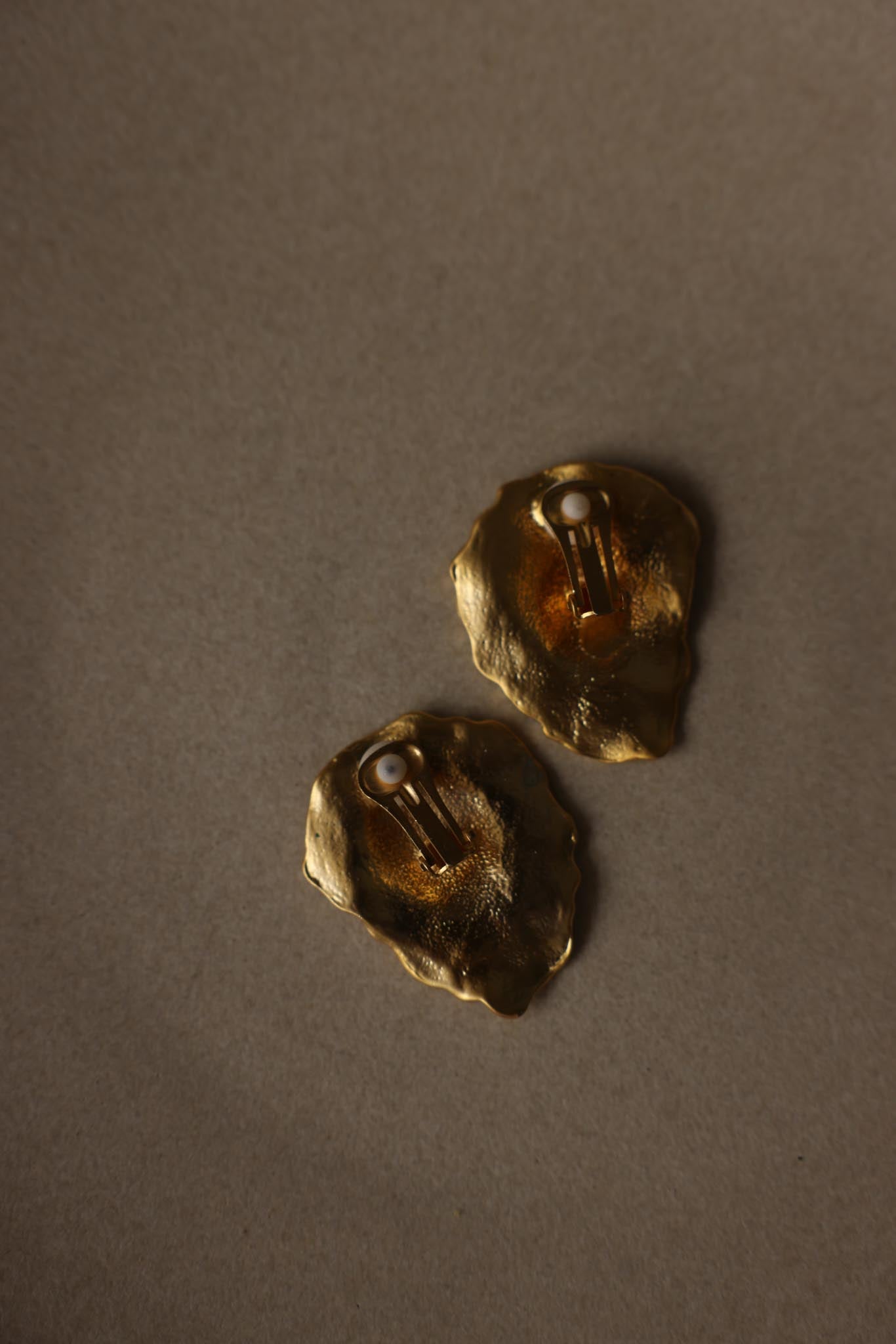 Matte Gold Sculptural Clip-On Earrings