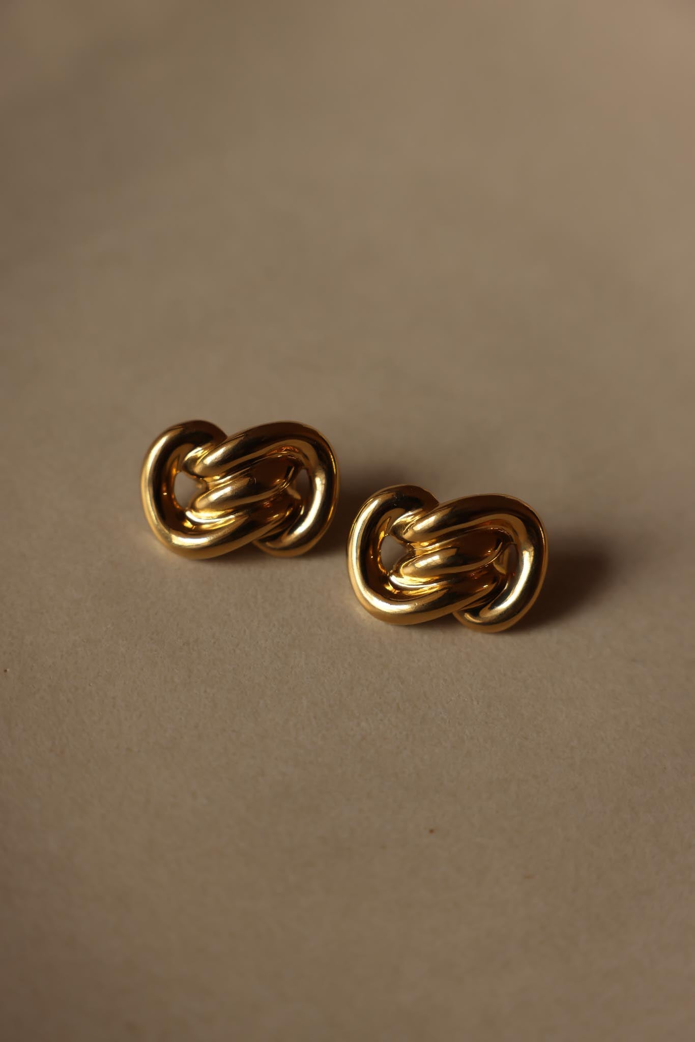 Gold-Tone Knot Clip-On Earrings