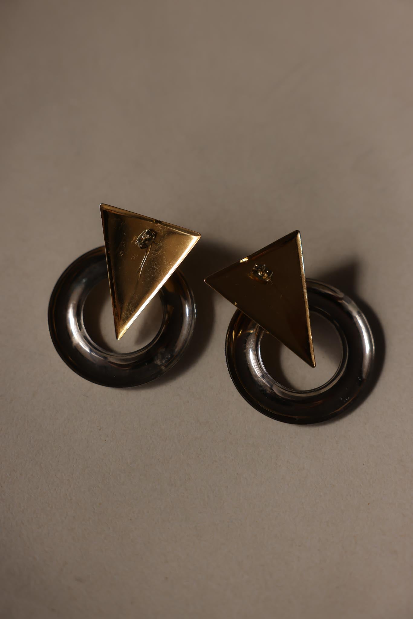 Two-Tone Geometric Hoop Earrings