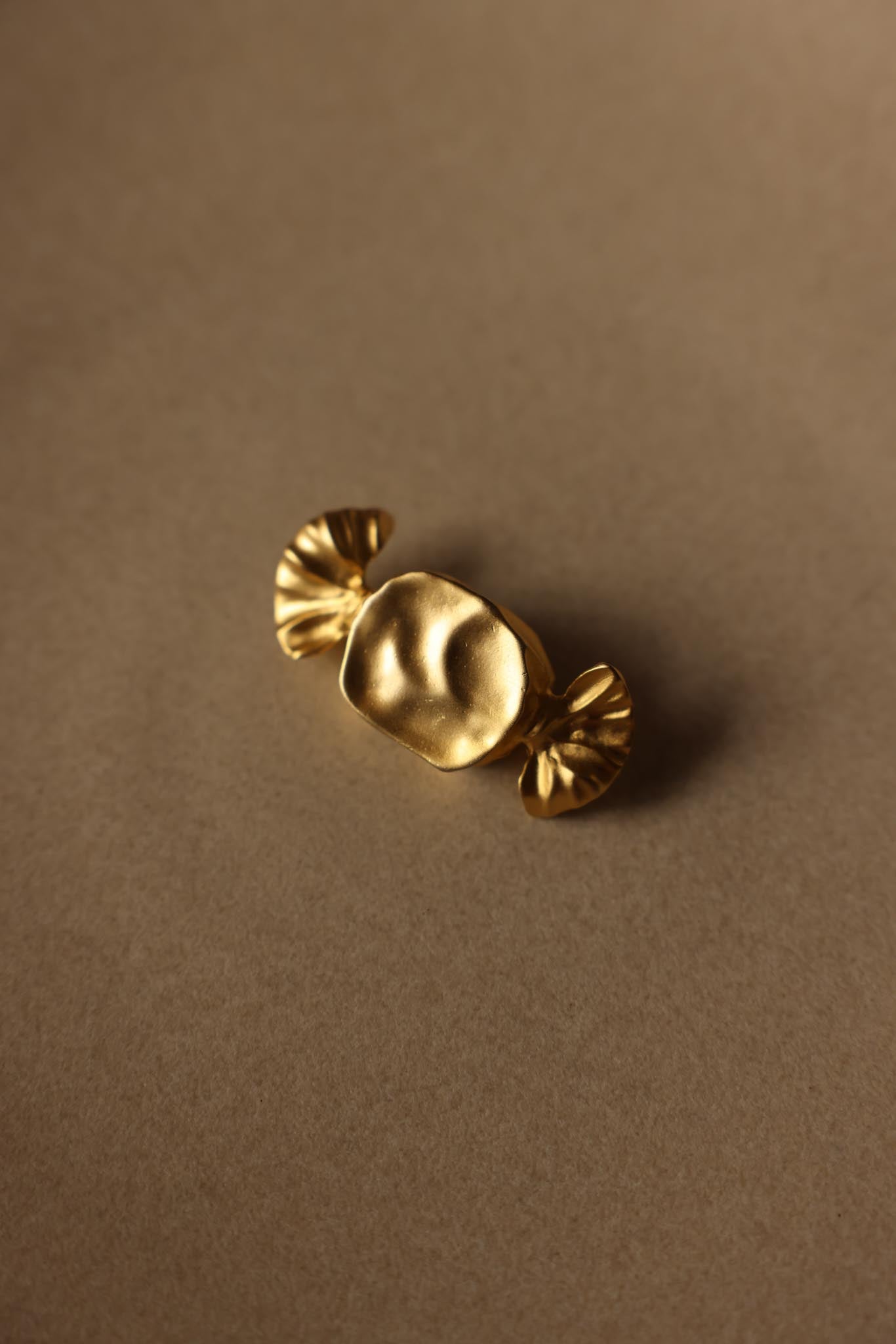 Matte Gold Candy Wrapper Brooch