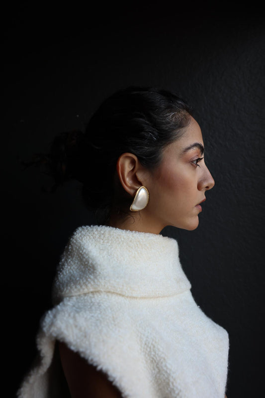 Golden Pearl Teardrop Earrings|Vintage Baazaar 