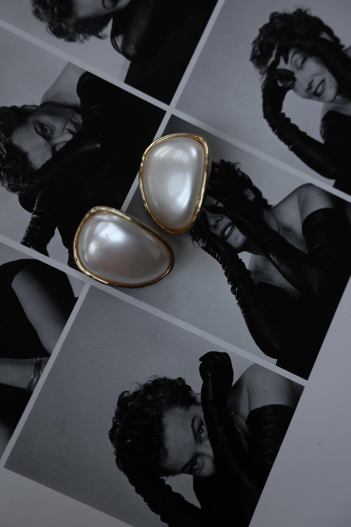 Golden Pearl Teardrop Earrings|Vintage Baazaar 