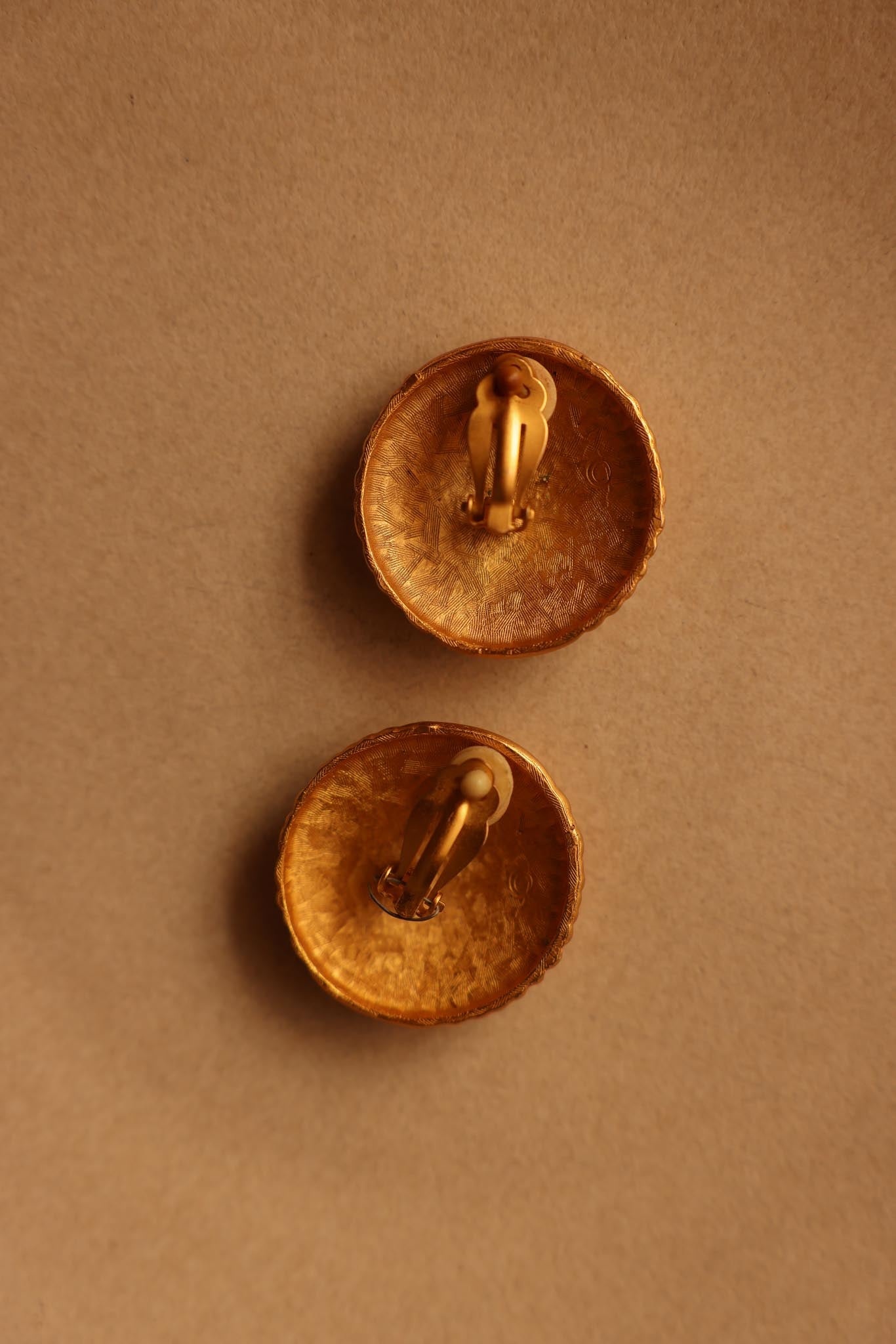 Brushed Gold Dome Clip-On Earrings|Vintage Baazaar 