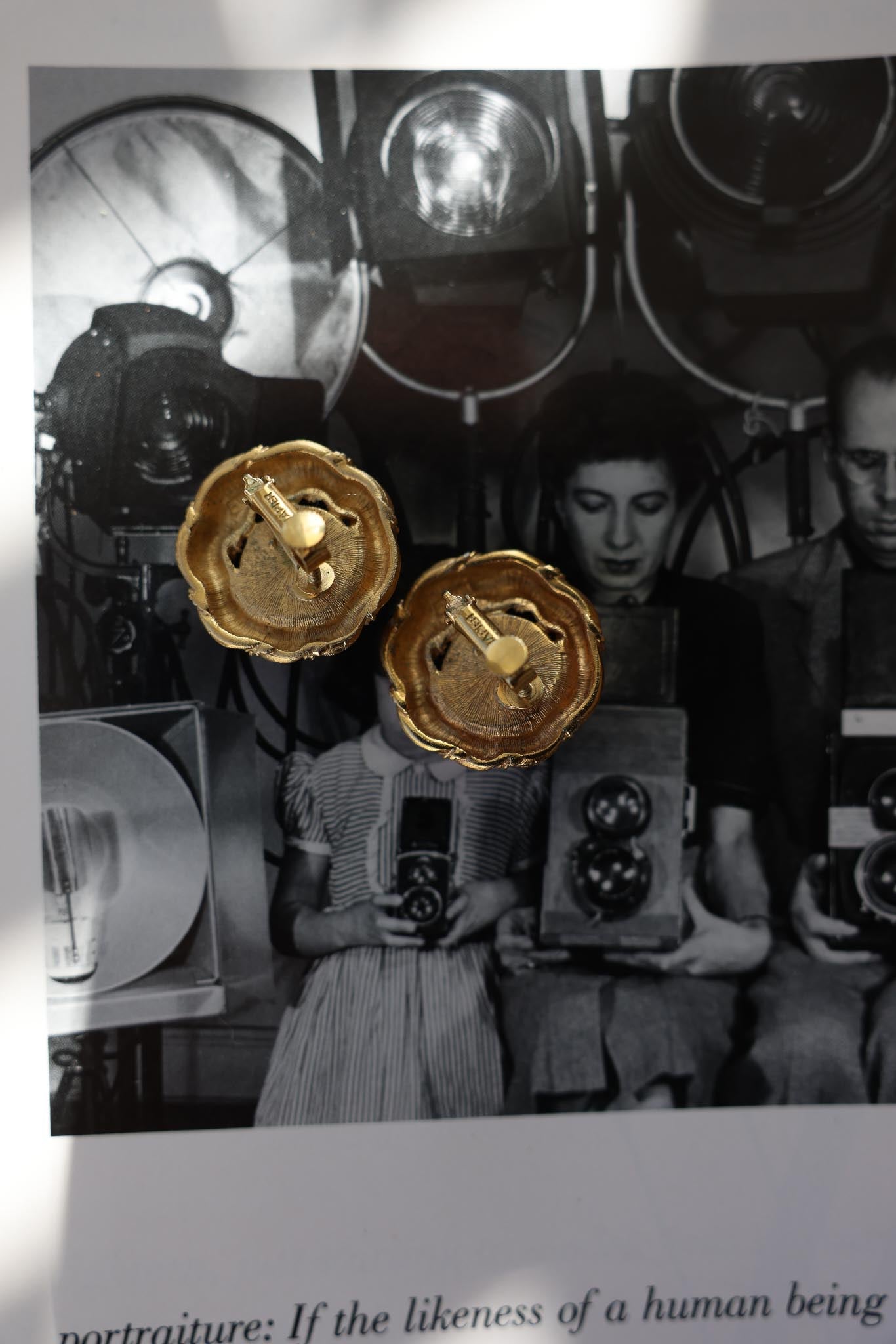 Napier Golden Bloom Pearl Earrings|Vintage Baazaar 