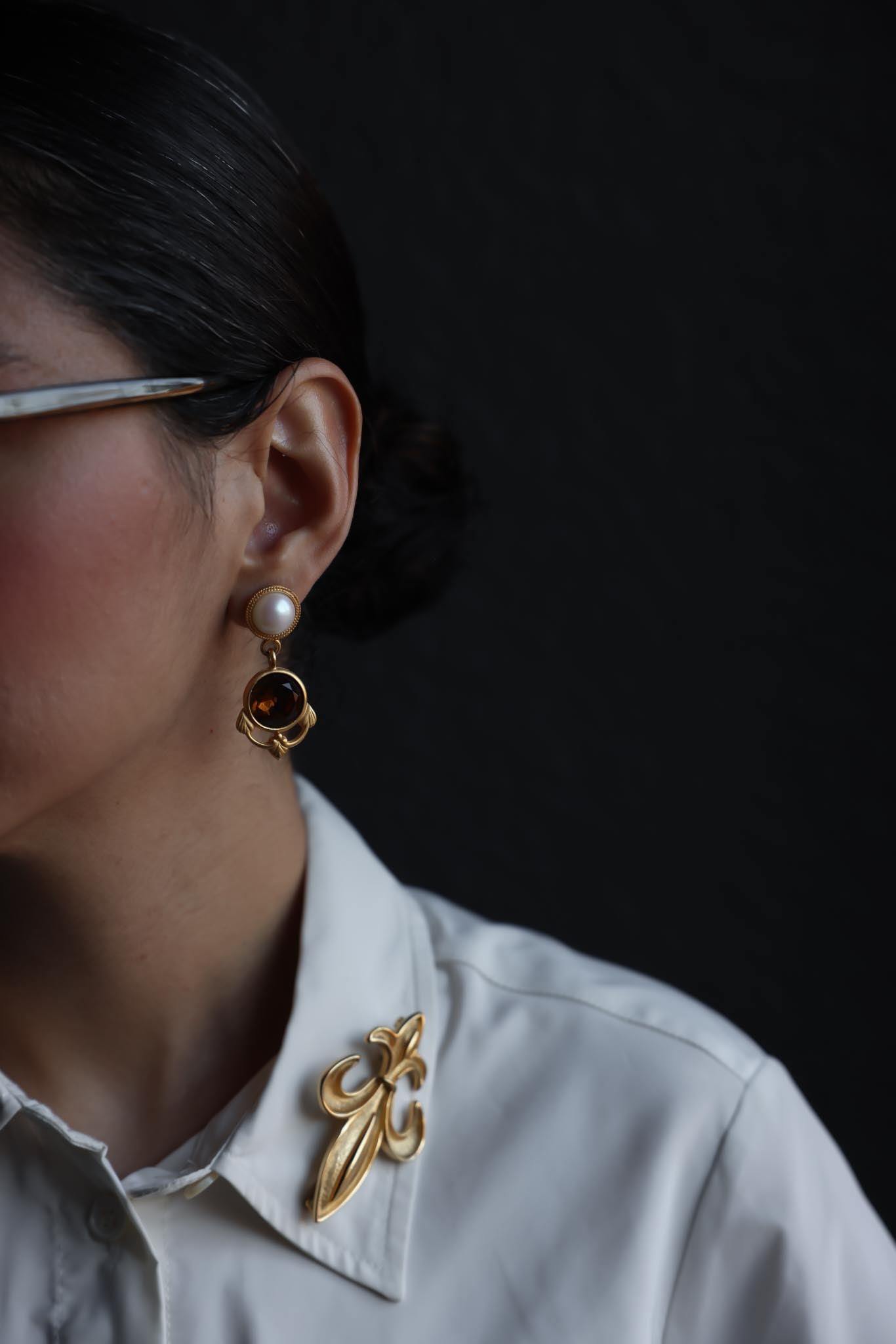 Gold-Plated Fleur-de-Lis Brooch|Vintage Baazaar 