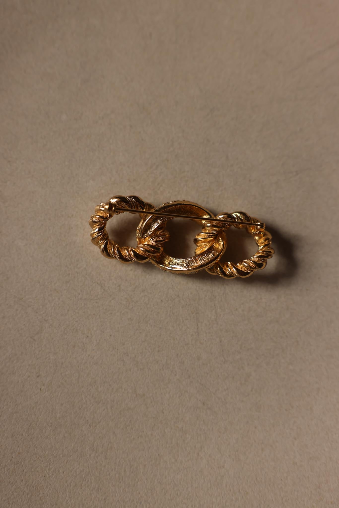 Dior Gold-Tone Brooch with Rhinestones – 1980s Signed|Vintage Baazaar 