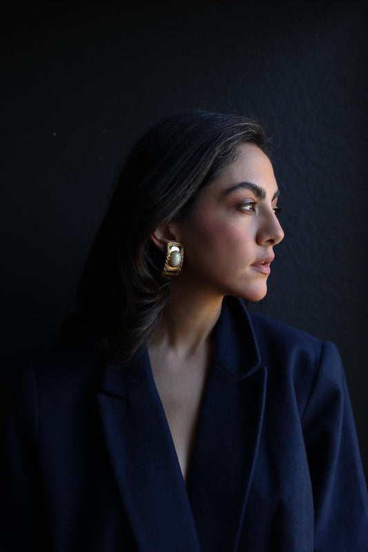 Golden Rope Pearl Earrings|Vintage Baazaar 