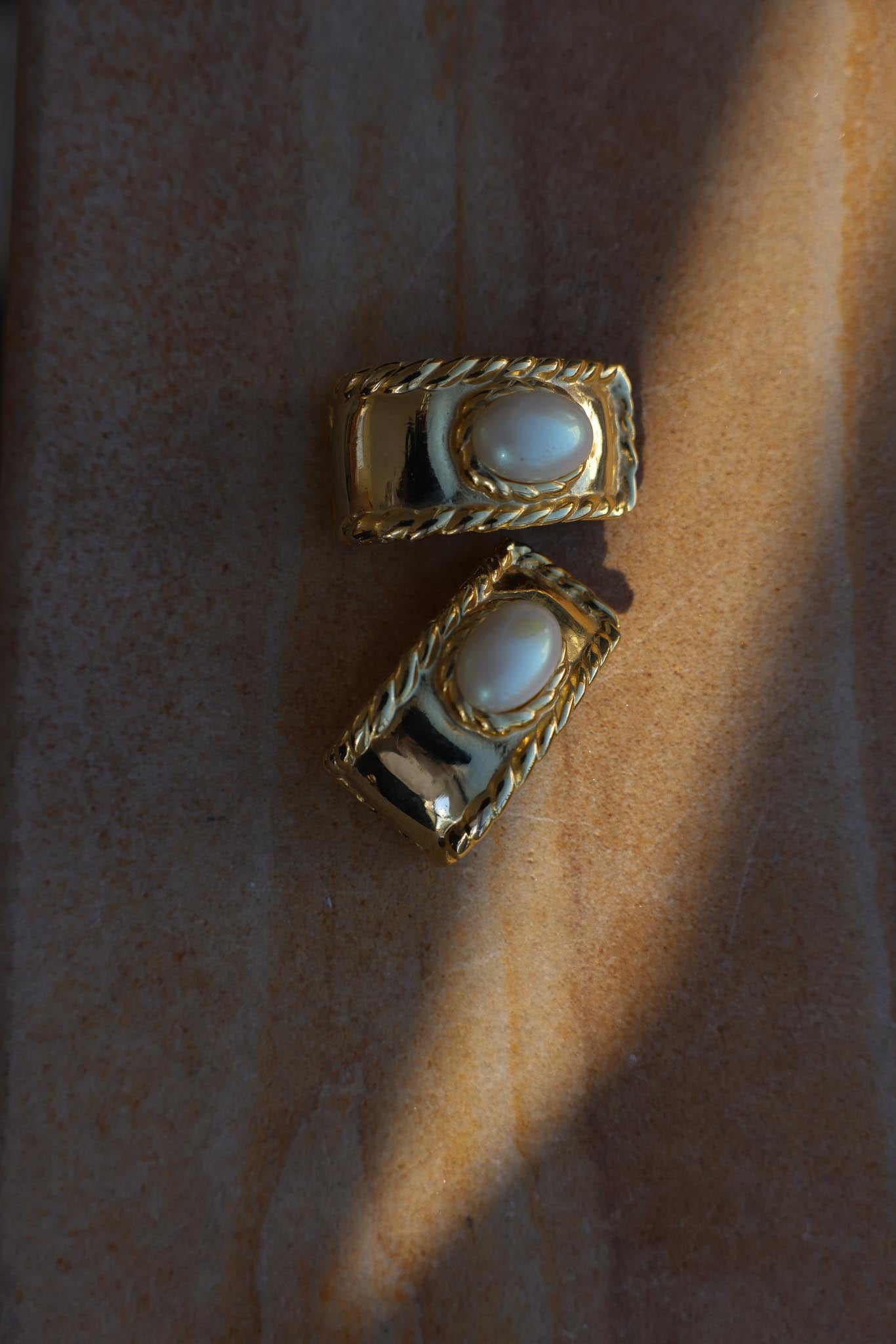 Golden Rope Pearl Earrings|Vintage Baazaar 