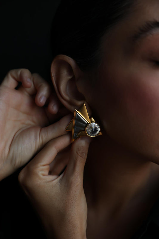 Lady Remington Rivoli Crystal Triangle Earrings